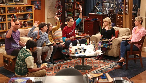 "The Junior Professor Solution" -- When Sheldon is forced to teach a class, Howard surprises everyone by taking it. Meanwhile, the tension between Penny and Bernadette gives Amy a chance to play both sides, on THE BIG BANG THEORY, Monday, Sept. 22, 2014 (8:30-9:00 PM, ET/PT), on the CBS Television Network. Pictured left to right: Johnny Galecki, Kunal Nayyar, Simon Helberg, Mayim Bialik, Jim Parsons, Melissa Rauch and Kaley Cuoco-Sweeting Photo: Michael Ansell/CBS ÃÂ©2014 CBS Broadcasting, Inc. All Rights Reserved